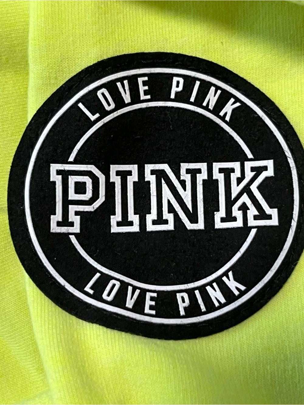 PINK Victoria's Secret Neon Yellow/Green Full Zip Jacket Size Large - Picture 2 of 5